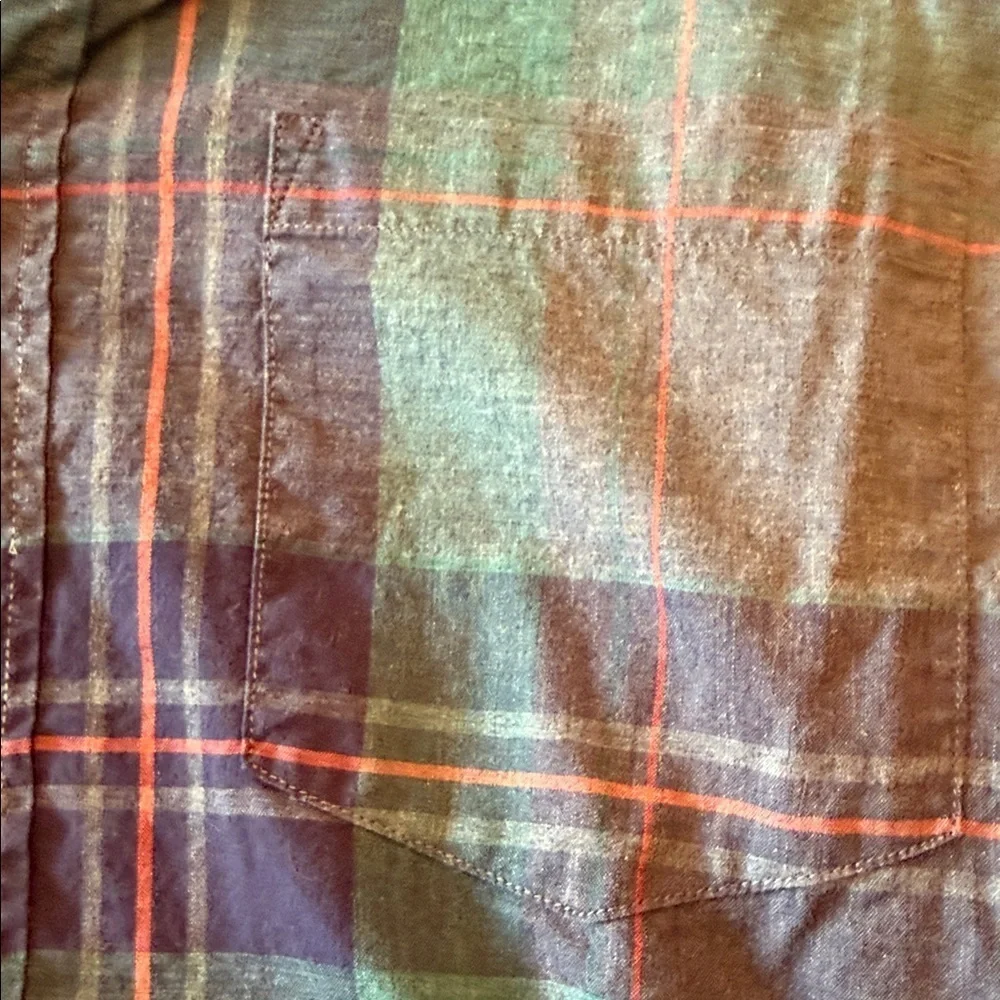 J. Crew Men's Navy and Green Plaid Shirt